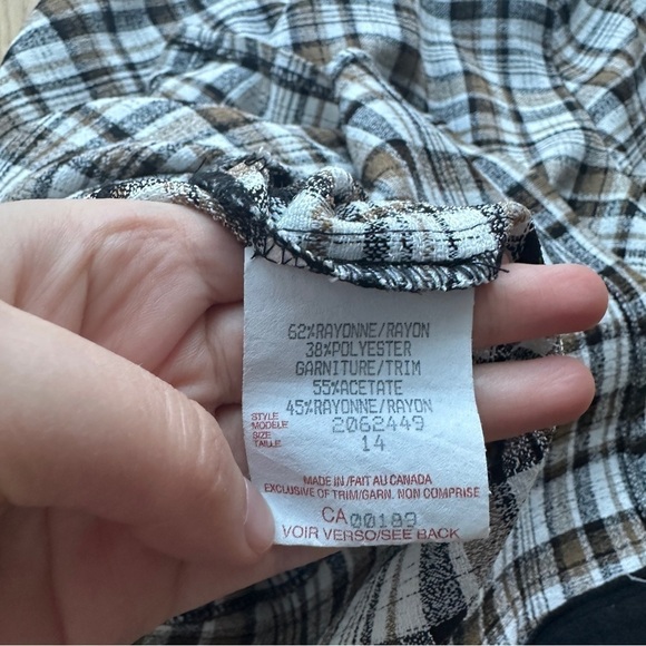 Lindor vintage short sleeves button down blouse plaid - 14 - Picture 10 of 12